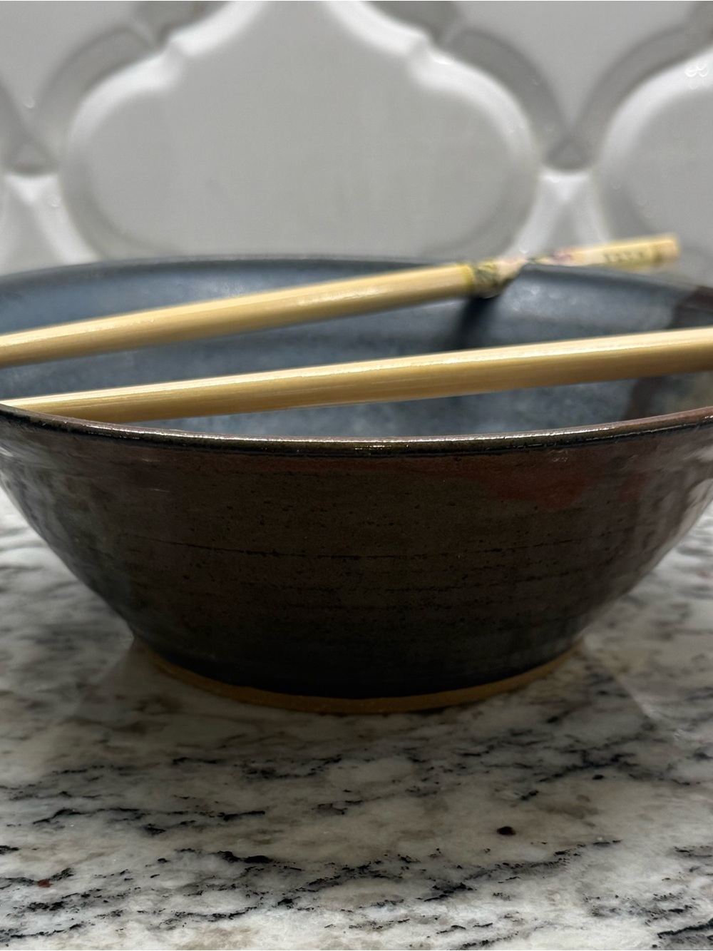 Hand-thrown Artisan Noodle Bowl with Chopsticks (Ramen/Pho Bowl)